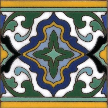 Presidio Ornate Full deco gloss- White 6x6” tile pattern