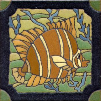 6x6” DH Fish left deco satin-Classic tile