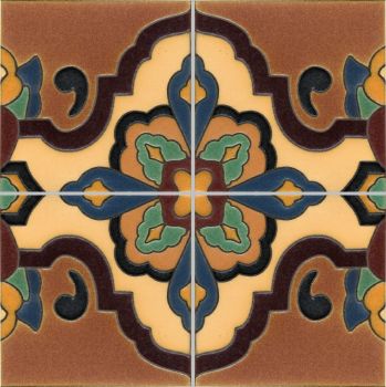 Loggia deco satin-Burgundy  (4 Tile Repeat)  12x12” tile pattern
