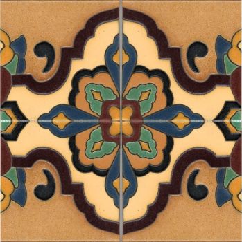 Loggia deco satin-Tan (4 Tile Repeat) 12x12”