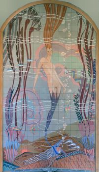 This mural was designed by John Gabriel Beckman in 1929 for the Avalon Casino, a