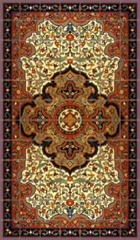 A Persian Rug Small Red 72 x 42" tile