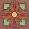 3.6x3.6” Lily Dot deco satin-TerraCotta Red tile