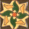3x3” Pinwheel Dot deco satin-Brown tile