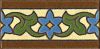 3x6” Robbia Liner deco satin-Blue tile pattern
