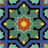 Spanish historic medieval hand glazed cuerda seca decorative tile pattern: Azule